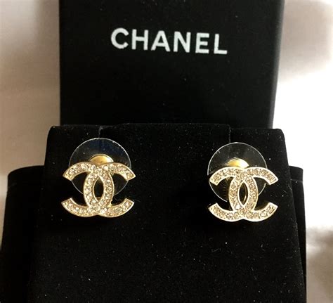 chanel signature stud earrings|authentic chanel stud earrings.